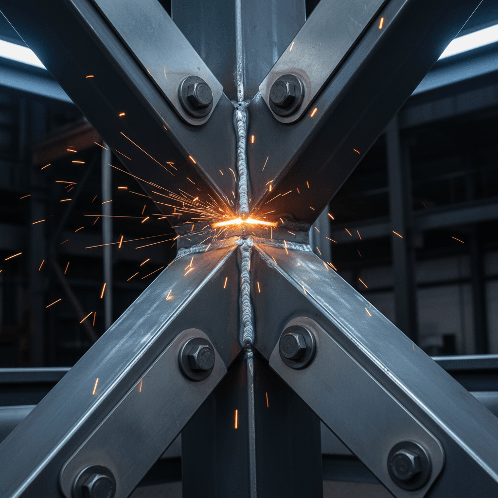 Heavy-duty factory-welded galvanized steel construction detail